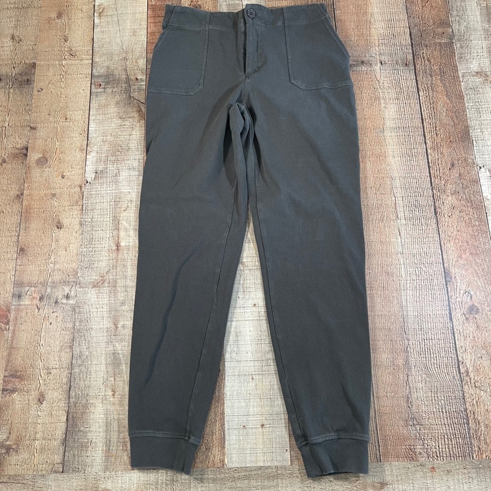 Rae Mode Olive Green Utility Cargo Jogger Pants Large L Elastic Back High Rise